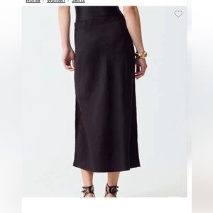 J. Crew Gwyneth Black Linen Slip Skirt